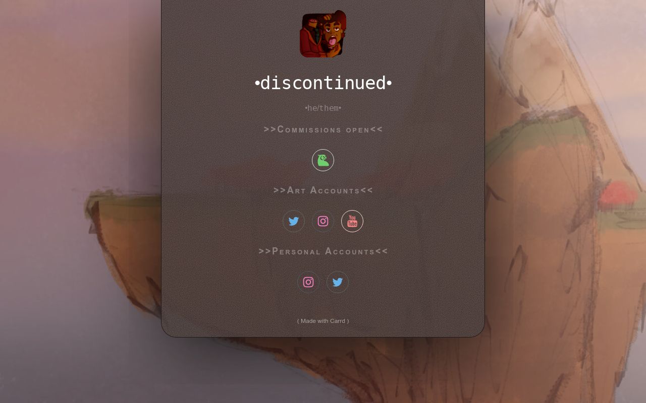 Carrd profile picture for @discontinued